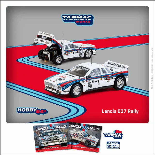 Tarmac Works Lancia 037 Rally Rally Monte Carlo 1983 Winner con Tarmac Cards