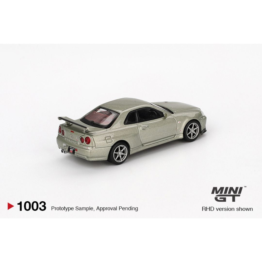 Mini GT Nissan Skyline GT-R (R34) V-Spec II Nür Millenium Jade - 1003