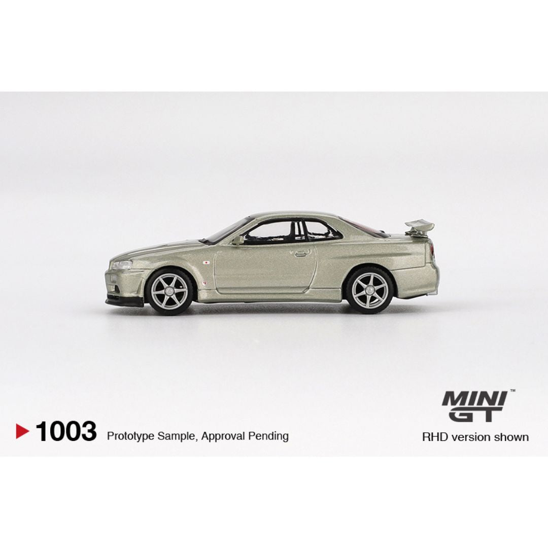 Mini GT Nissan Skyline GT-R (R34) V-Spec II Nür Millenium Jade - 1003