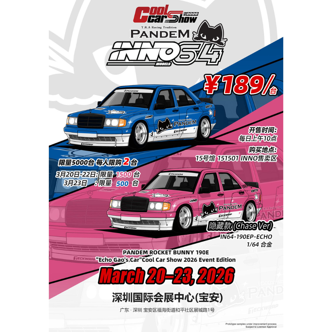 *PRE-ORDER* Inno64 Pandem Rocket Bunny Mercedes 190E  | 2026 Cool Car Show