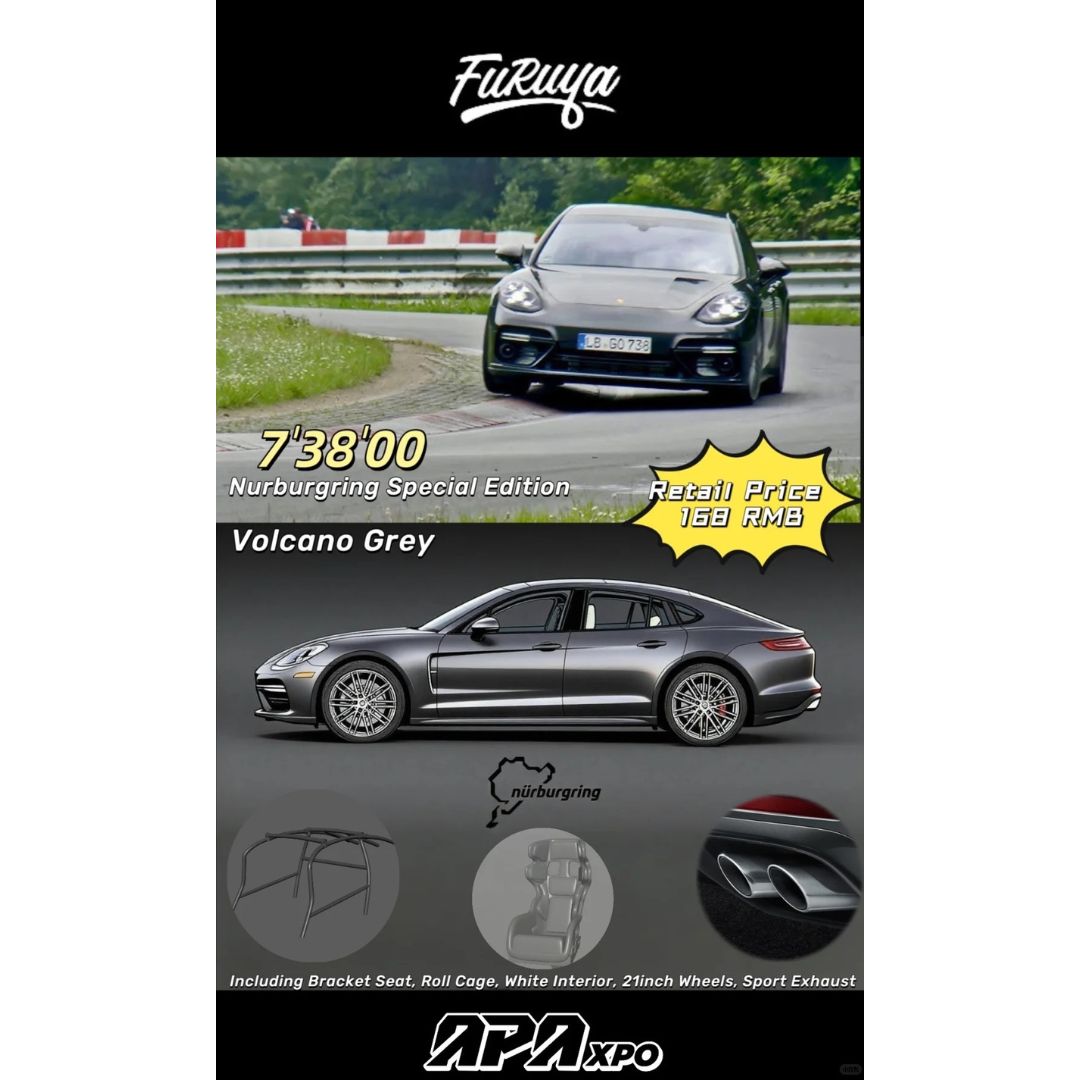 *PRE-ORDER* Furuya Porsche Panamera Volcano Gray (Nürburgring special) | 2025 Auto Passion Alliance (APA)
