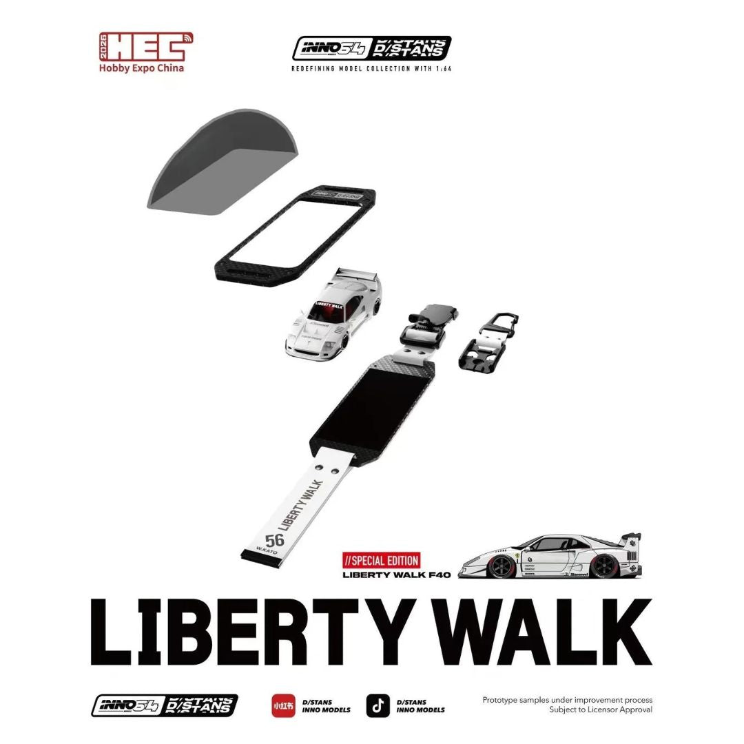 PRE-ORDER* INNO64 x D/Stans Liberty Walk F40 White | 2026 Hobby Expo