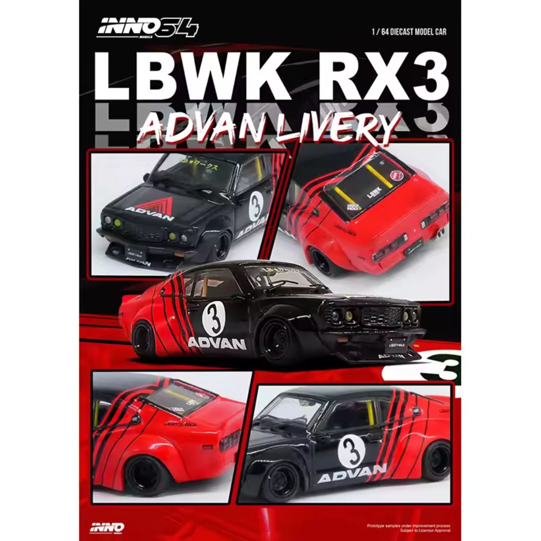 Inno 64 LBWK Mazda RX3 Savanna Advan Livery