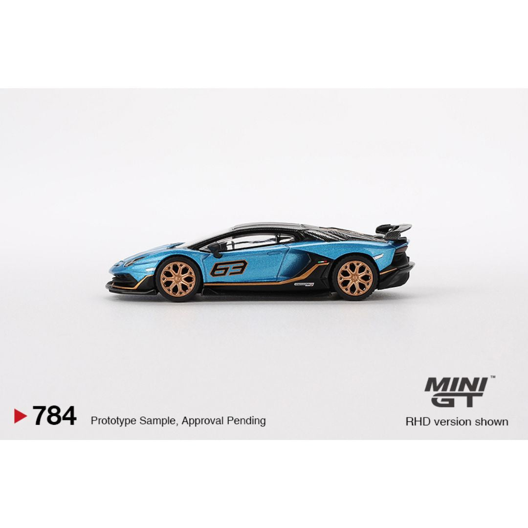 Mini GT Lamborghini Aventador SVJ 63 Blu Aegir 2023 - 784