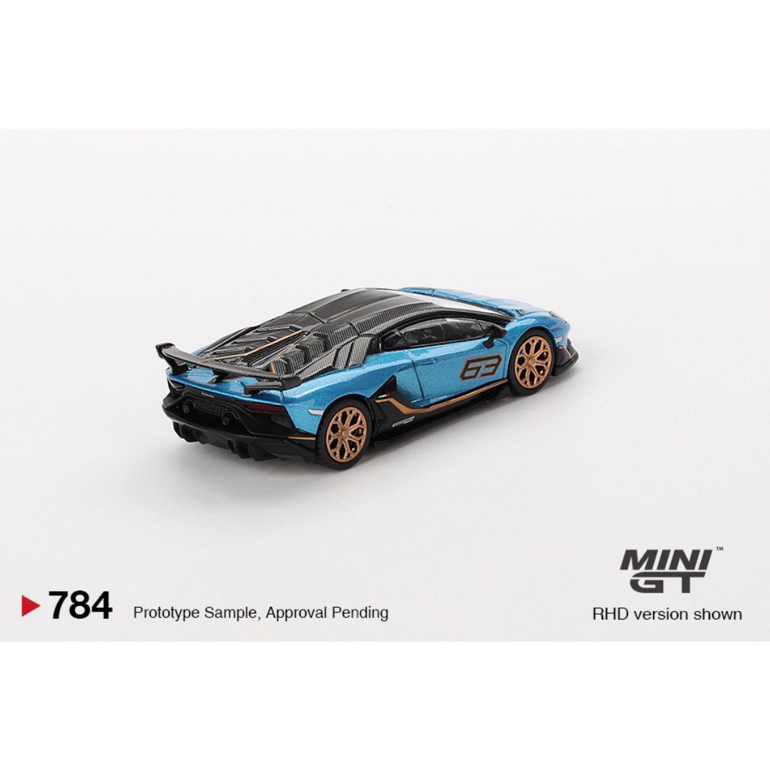 Mini GT Lamborghini Aventador SVJ 63 Blu Aegir 2023 - 784