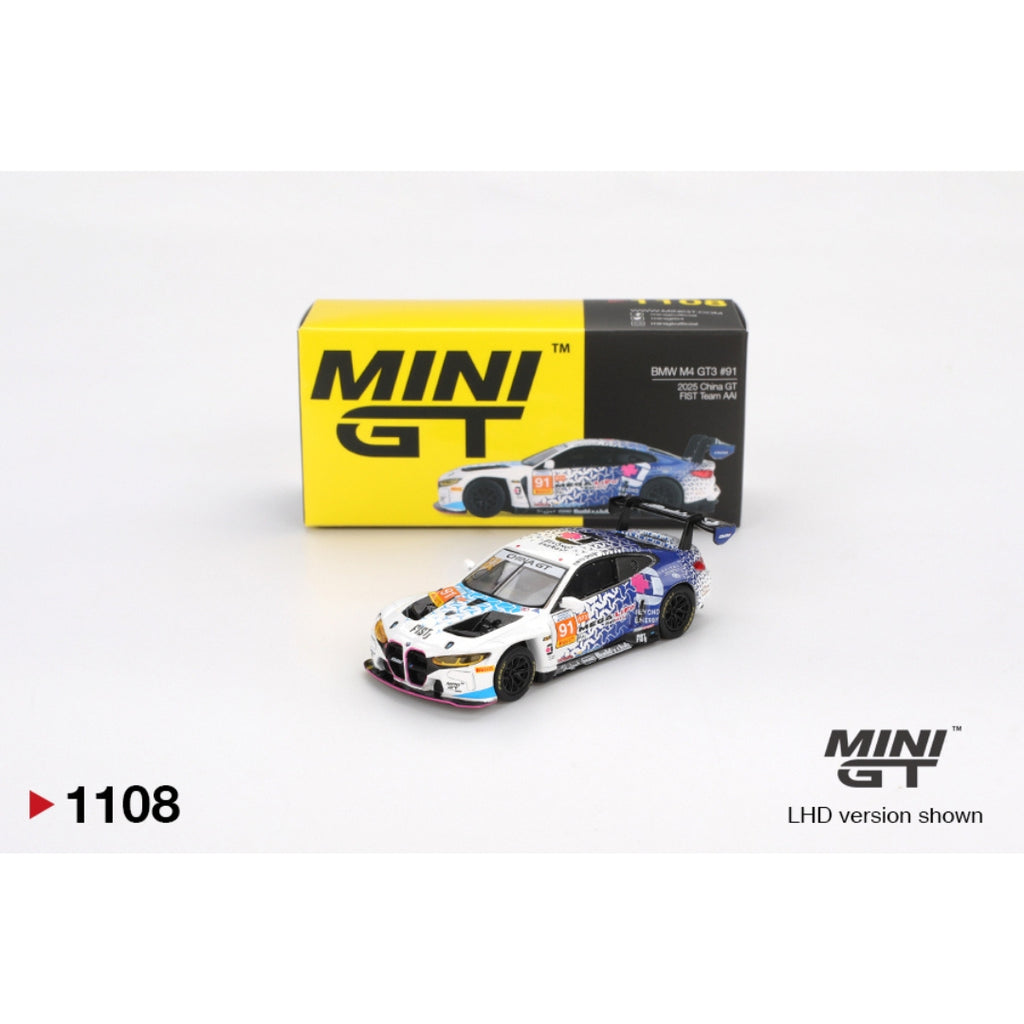 Mini GT BMW M4 GT3 #91 2025 China GT FIST TEAM AAI China Vending Machine Exclusive Edition - 1108