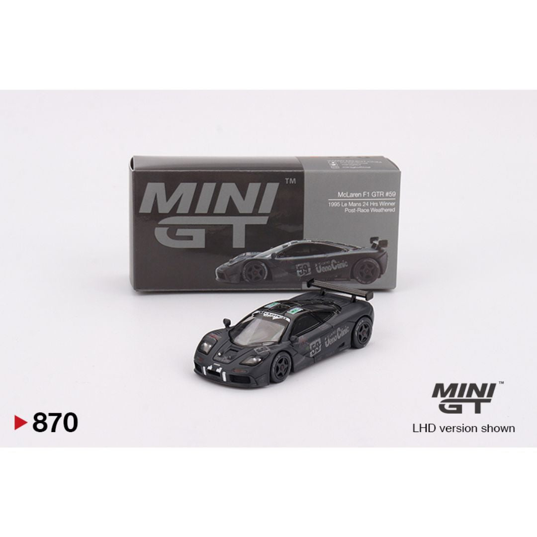 *EN CAMINO* Mini GT McLaren F1 GTR #59 1995 Le Mans 24Hr Winner Post-Race Weathered - 870