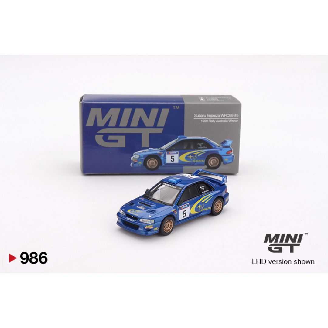 *EN CAMINO* Mini GT Subaru Impreza WRC99 1999 Rally Australia Winner #5 Australia Exclusive - 986