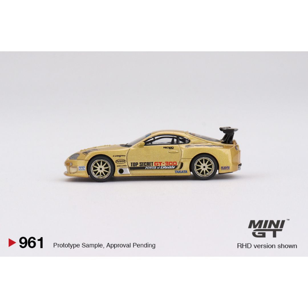 *EN CAMINO* Mini GT Toyota Supra (A80) Top Secret GT-300 Top Secret Gold - 961
