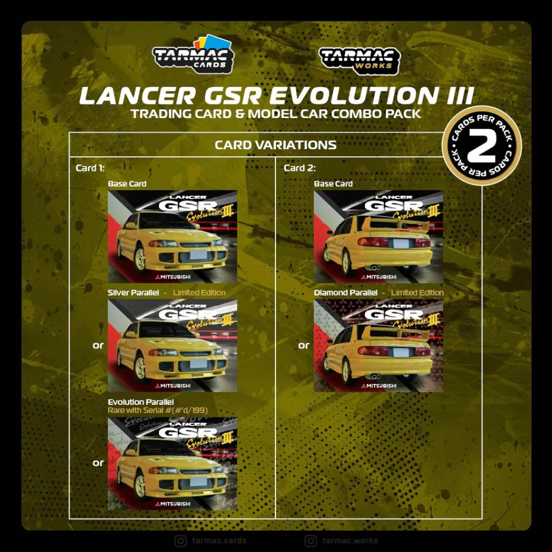 Tarmac Works Mitsubishi Lancer GSR Evolution III con Tarmac Cards