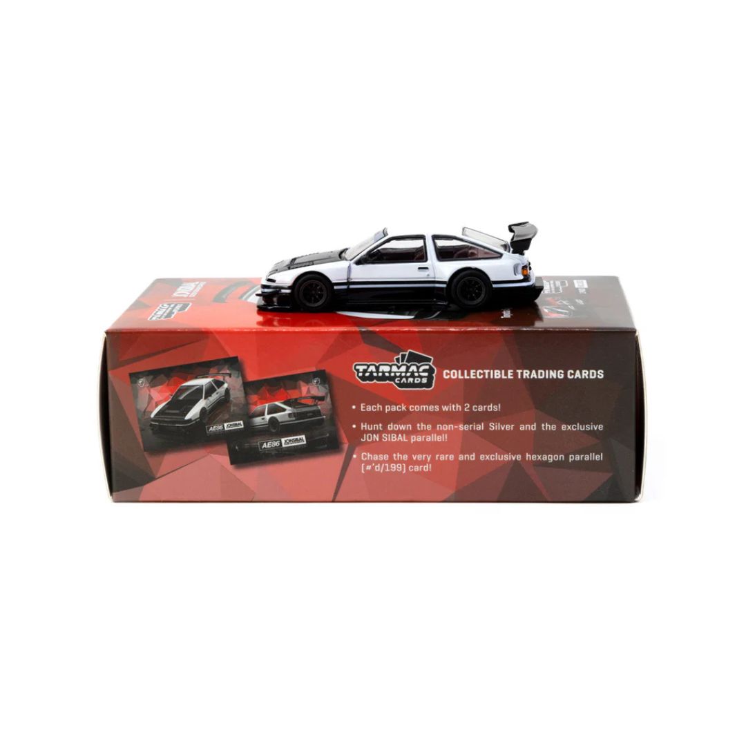 Tarmac Works Toyota Sprinter Trueno AE86 Widebody con Tarmac Cards
