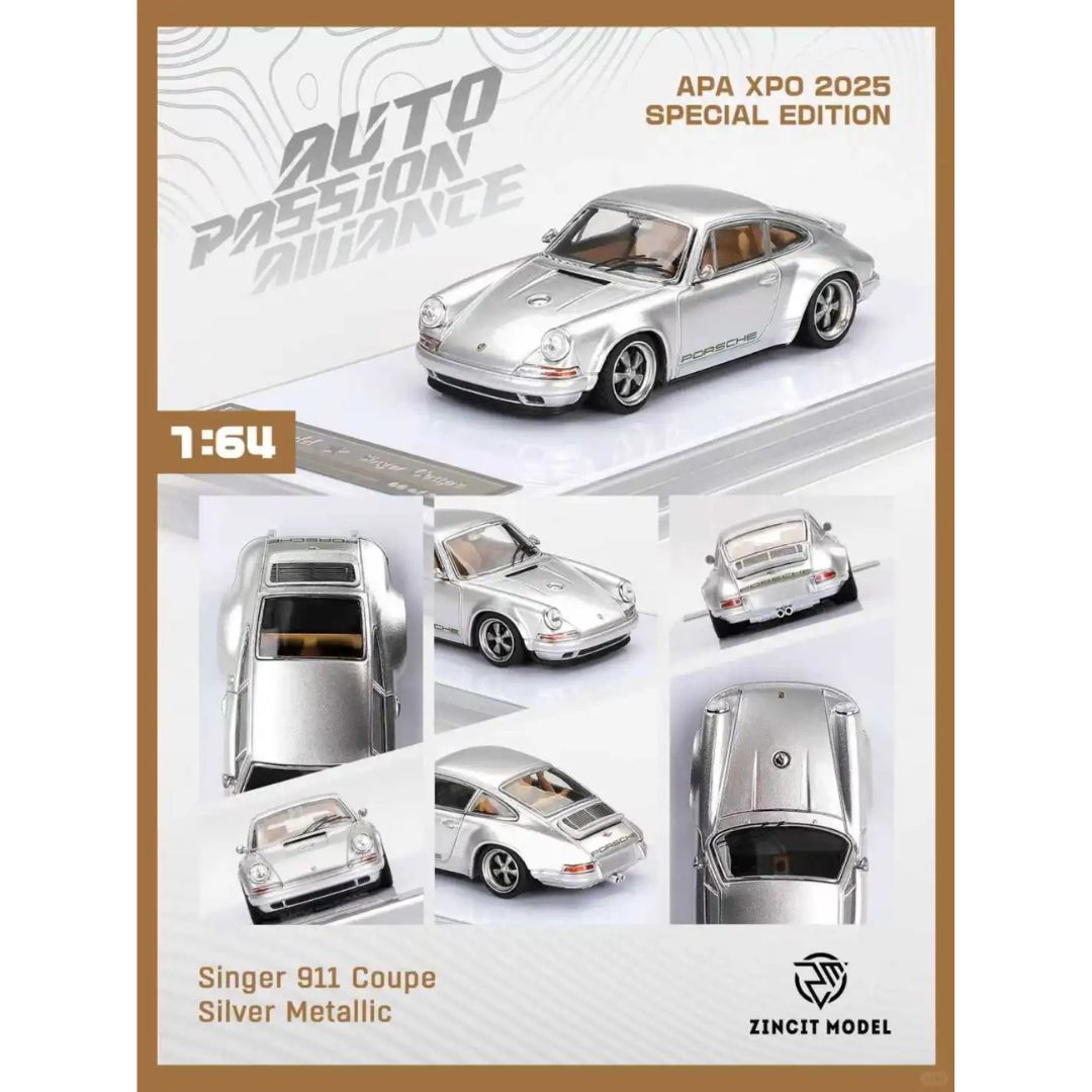 *PRE-ORDER* Zincit Model Singer 911 Coupe Silver Metallic | 2025 Auto Passion Alliance (APA)